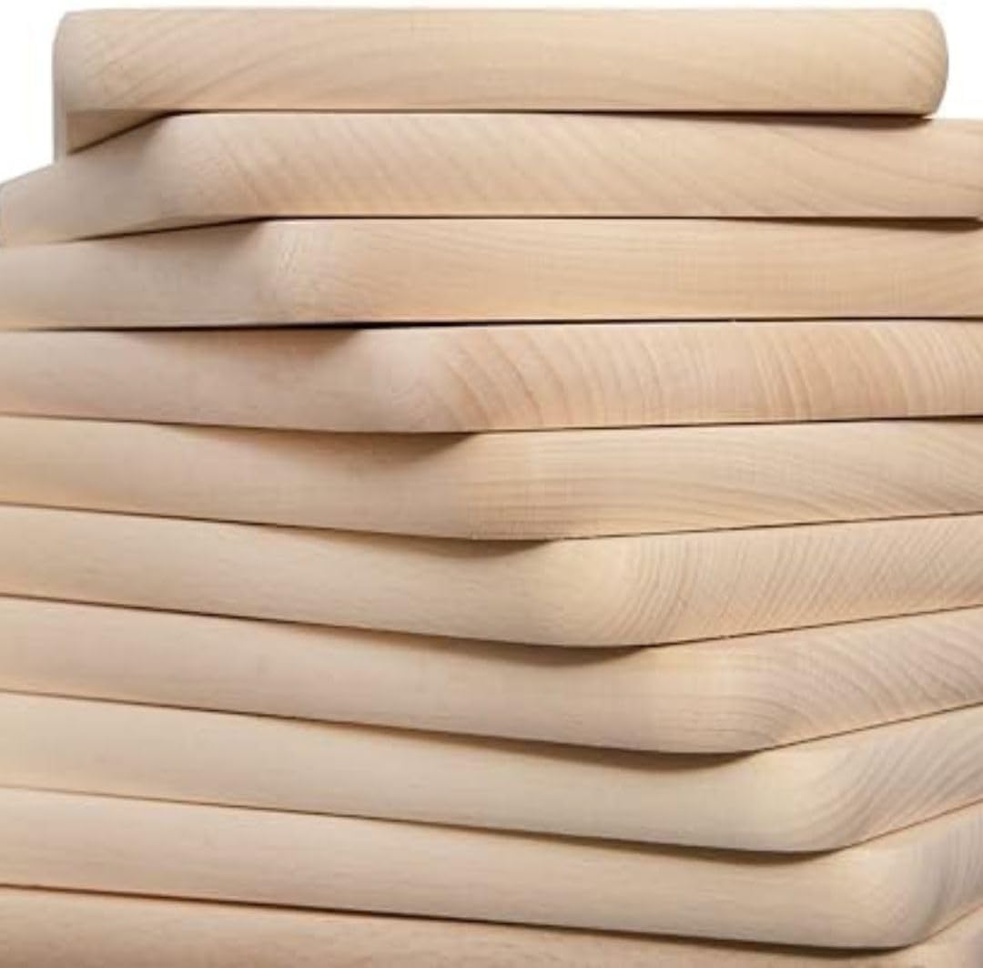 Frühstücksbrettchen Holz - Natur Buche unbehandelt - 5 x Holzbrettchen - Küchenbrett Brot Küchenuten