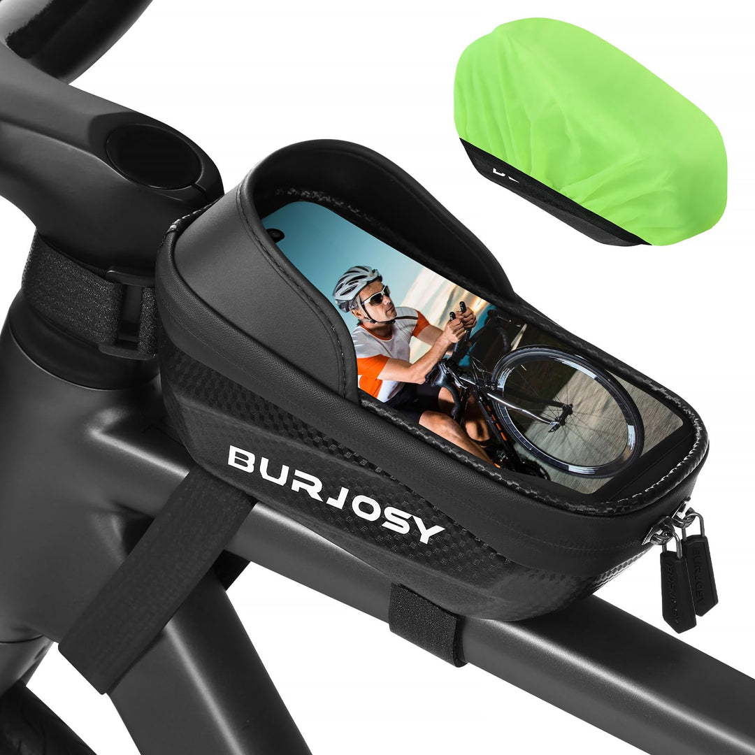 Wasserdicht Handyhalterung Fahrradtasche, Fahrradtasche Rahmen mit TPU-Touchscreen und Sonnenblende,