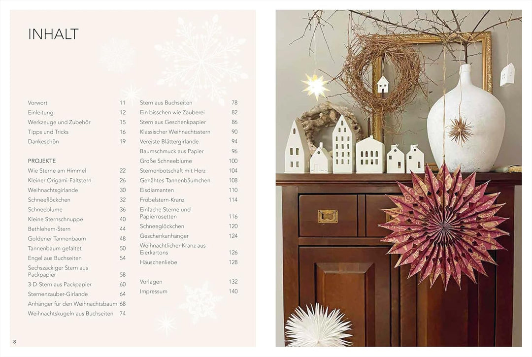 Weihnachtsdeko basteln – Weihnachtliche Papierdeko: Sterne, Kränze, Baumschmuck: Papierbasteln für d