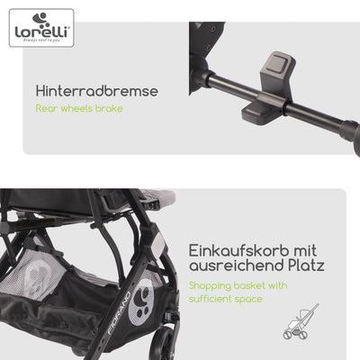 Lorelli Kinderwagen Fiorano, Reisebuggy, Baby Buggy klein zusammenklappbar, leicht, nur 7,5 kg, komp