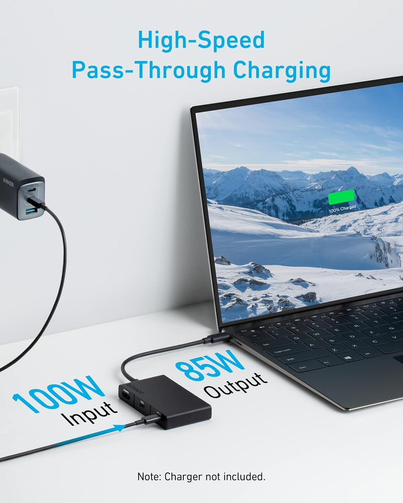 Anker USB-C Hub, 332 USB-C Hub (5-in-1, 4K HDMI) mit 100W Power Delivery, 4K@30Hz HDMI Display, 5Gbp