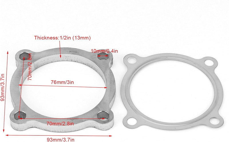 3-in-4-Schrauben-Turbo-Auspuff-Flansch-Flanschdichtungssatz, Passend für Garretts Turbo-Serie T3 T3/