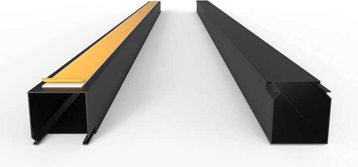 Kabelkanal Selbstklebend Pro mit Schaumklebeband, Kabelschacht 10m 40x40mm - 10x1m, Black - Schwarz