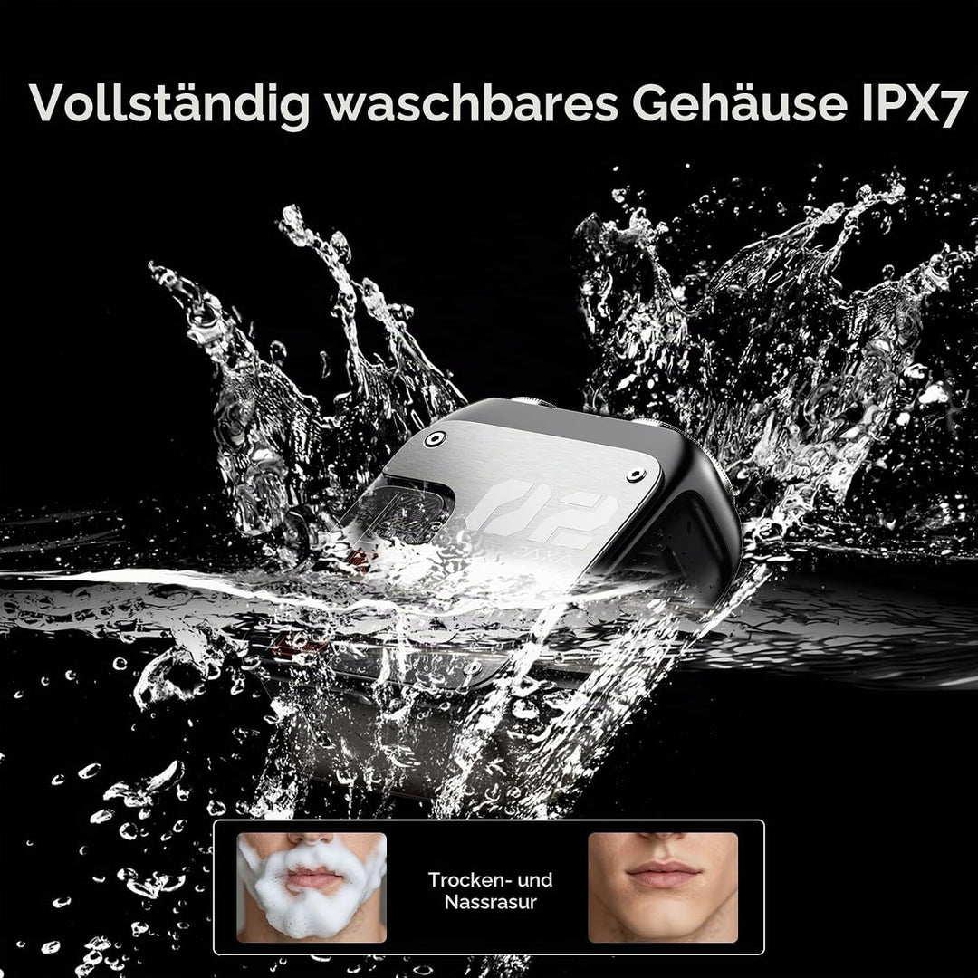 PAXA T01 Rasierer Herren Elektrisch,9000U/Min Kompakter Elektrorasierer,IPX7 Rotationsrasierer Mini