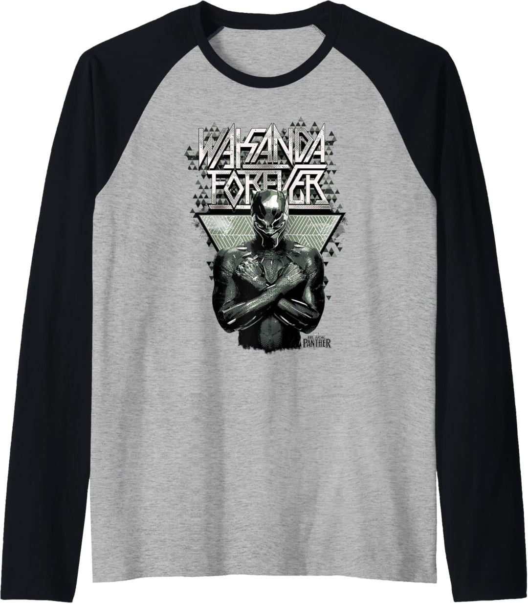 Marvel Black Panther Wakanda Forever Prism Patterned Raglan
