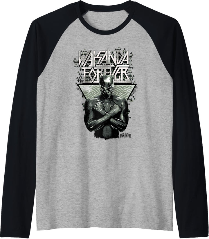 Marvel Black Panther Wakanda Forever Prism Patterned Raglan