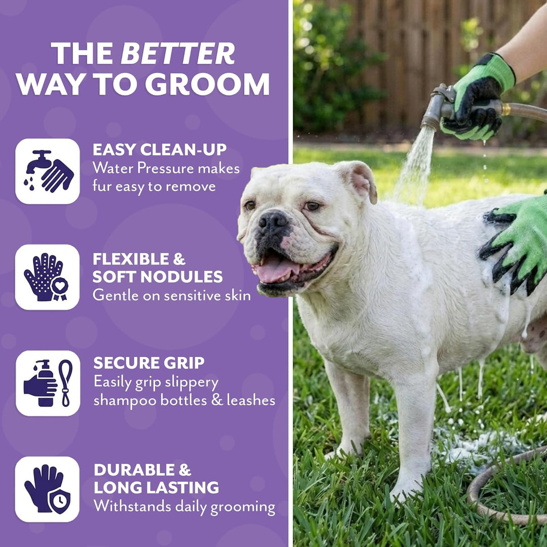 HandsOn praktischen Baden/Pflege/Ausfallen Handschuhe praktischen grün SM Handschuhe für Hunde, Katz