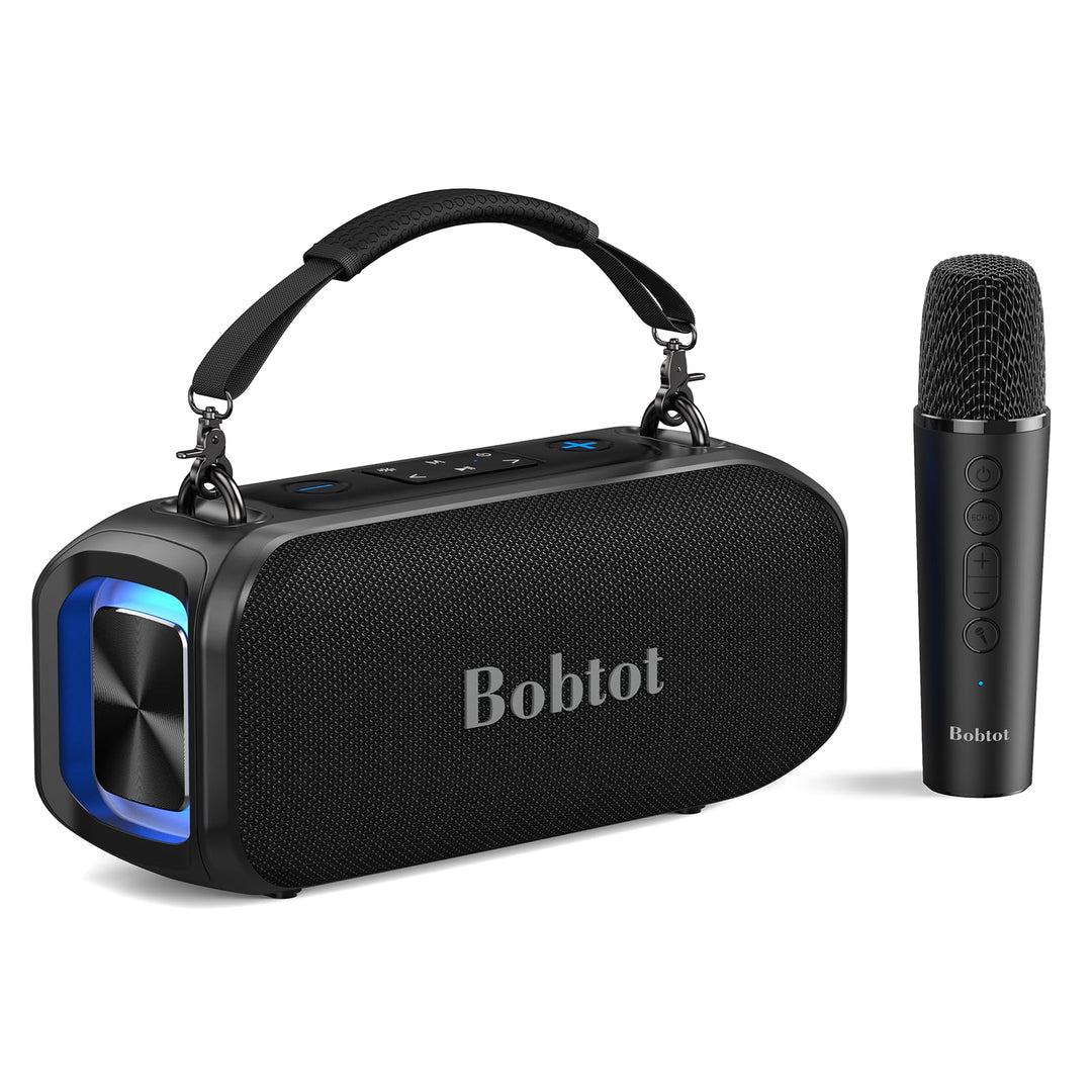 Bobtot Kleiner, tragbarer Lautsprecher Boxen für Erwachsene mit kabellosem Mikrofon, Bluetooth Lauts