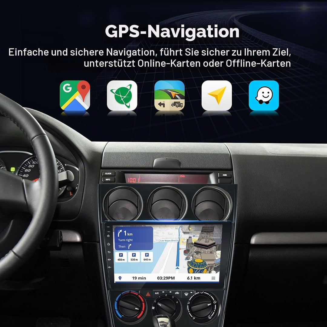 EZoneTronics Android 11 Autoradio Stereo für Mazda 6 Atenza 2002-2014 9 Zoll Touchscreen GPS Navigat