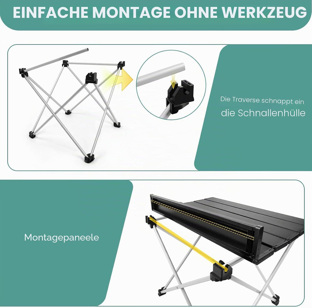Aluminium Camping Tisch Klappbar Tisch, Wasserdicht, Rostfest, Korrosionsschutz, für Picknick Garten