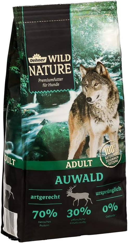 Dehner Wild Nature Hundetrockenfutter Adult, Auwald, 12 kg & Wild Nature Hundefutter Adult, Bergweid