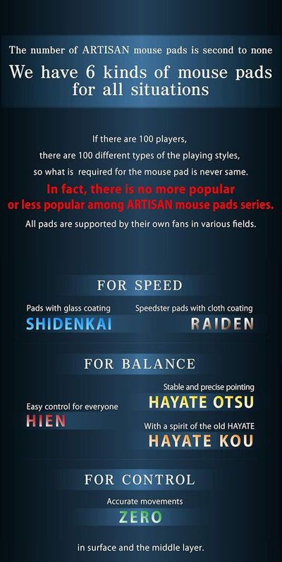 ARTISAN FX HAYATEOTSU NINJABLACK Gaming Mousepad with Smooth Texture and Quick Movements for pro Gam