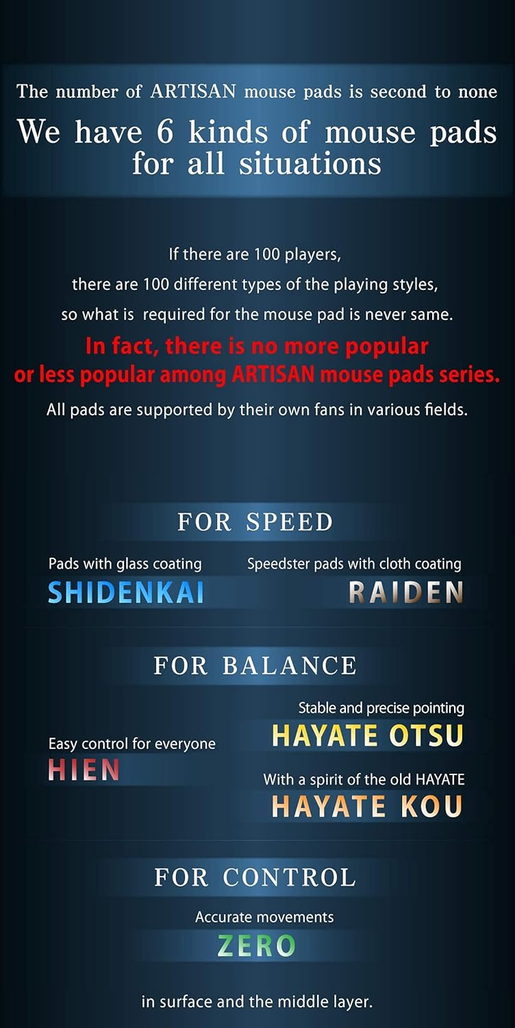 ARTISAN FX HAYATEOTSU NINJABLACK Gaming Mousepad with Smooth Texture and Quick Movements for pro Gam