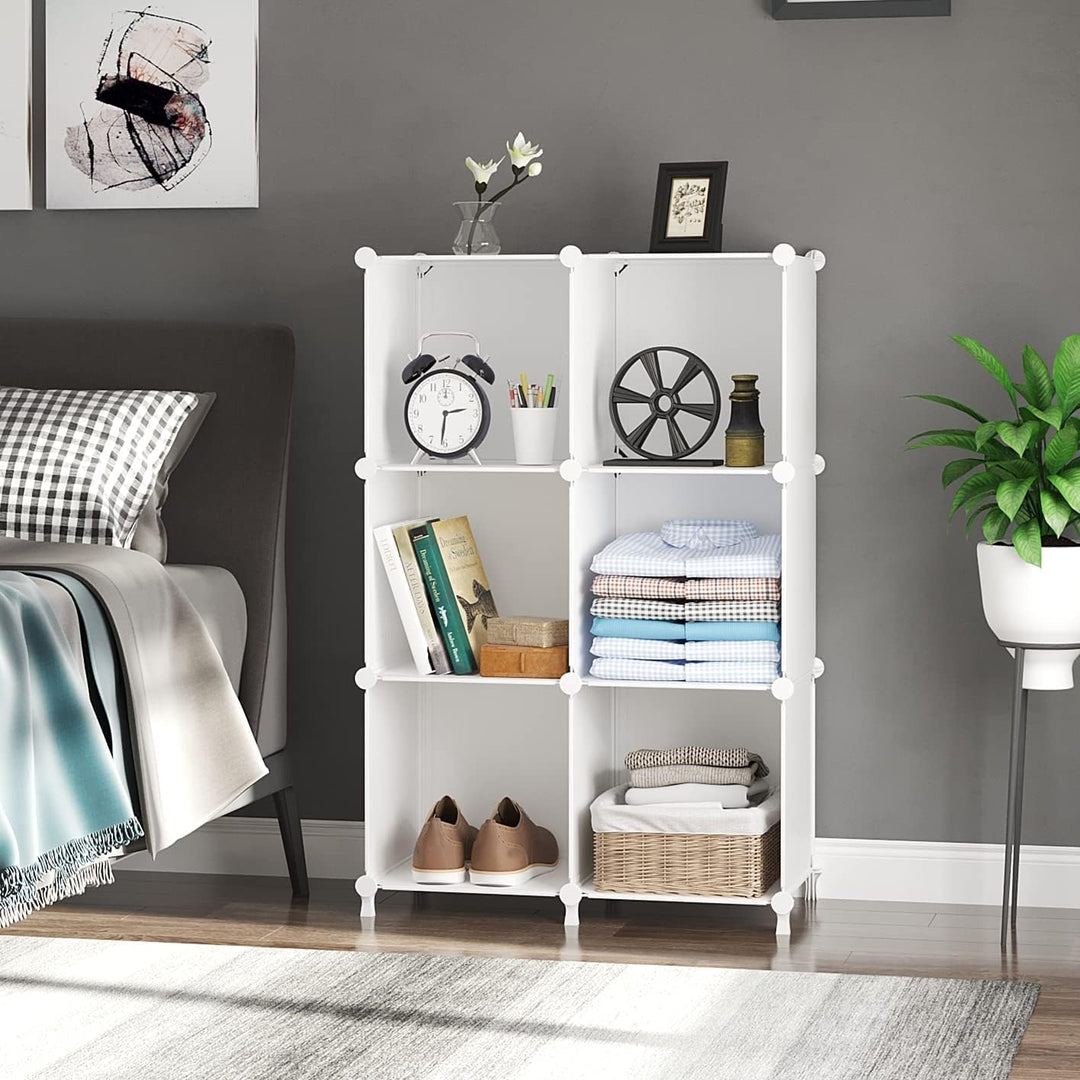 AWTATOS Würfel Aufbewahrungs Organizer, 6 Würfelregale mit Holzhammer, DIY Schrank, Modulares Lagerr