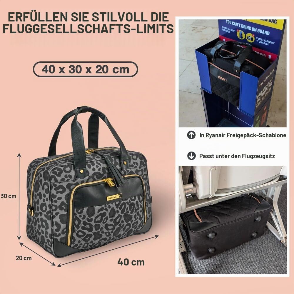 Cabin Max Vela Reisetasche 40x30x20, 24l, Wizz Air kompatibel, Untersitz-Reisetasche, Handgepäck-Rei