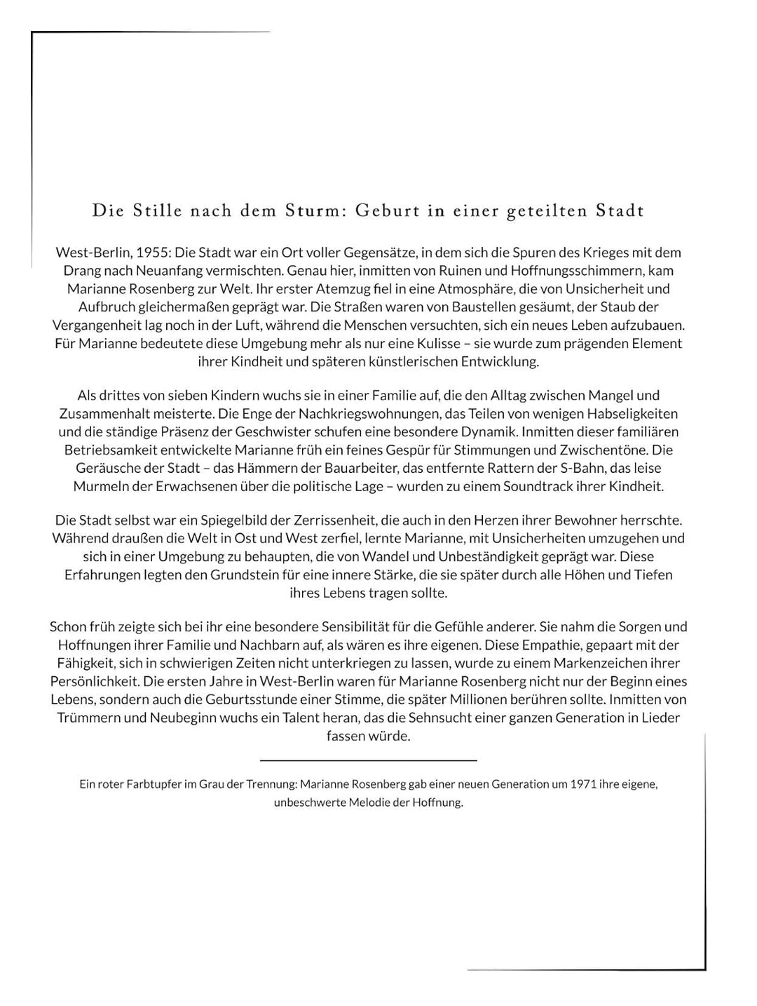 Die Biografie über Marianne Rosenberg: Schmerz und Haltung. Hochwertige Hardcoverausgabe, Gebundenes