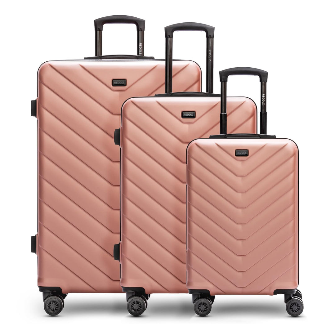 REDOLZ Hartschalen 3er Koffer-Set | Leichte Reise-Trolleys - hochwertiges ABS Material | Damen/Herre