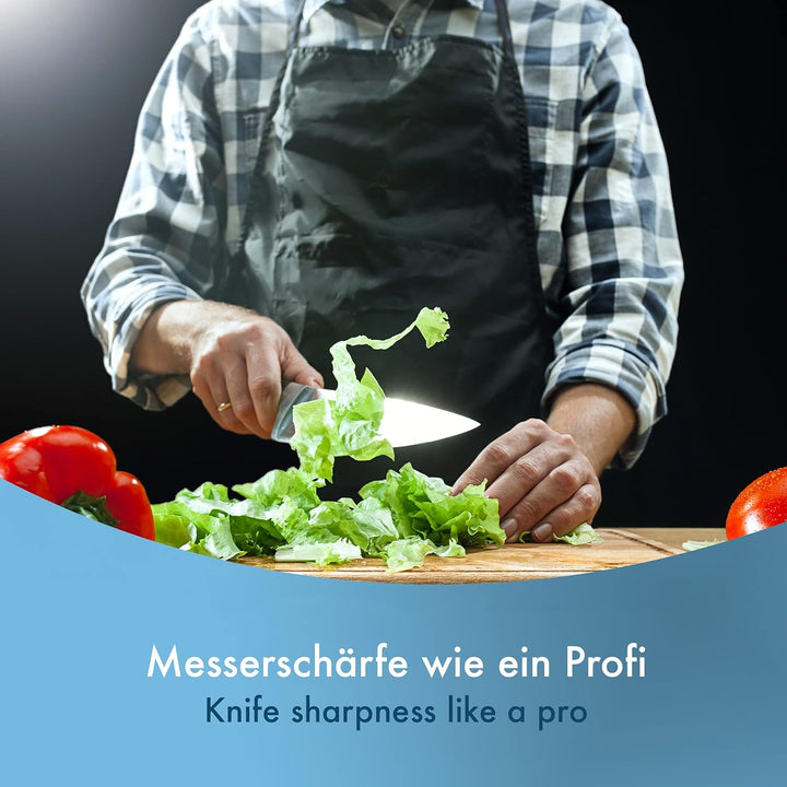 Panteer ® Diamant Schleifstein Set - Messer schärfen mit edler Holzbasis - Gratis Winkelhilfe (Diama