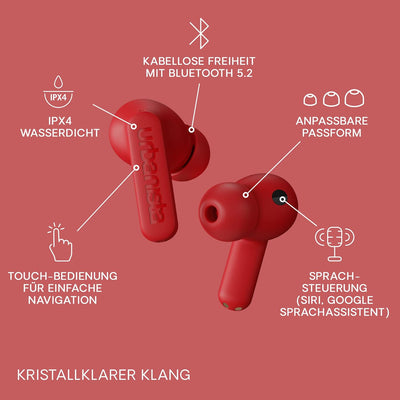 Urbanista Atlanta In Ear Kopfhörer Bluetooth Noise Cancelling, Hybrid ANC, Tiefe Bässe, spritzwasser