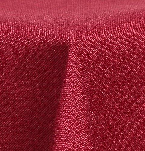 Maltex24 Textil Tischdecke - Leinen Optik - wasserabweisend Rund (Rot, 180 cm) Rot 180 cm, Rot 180 c