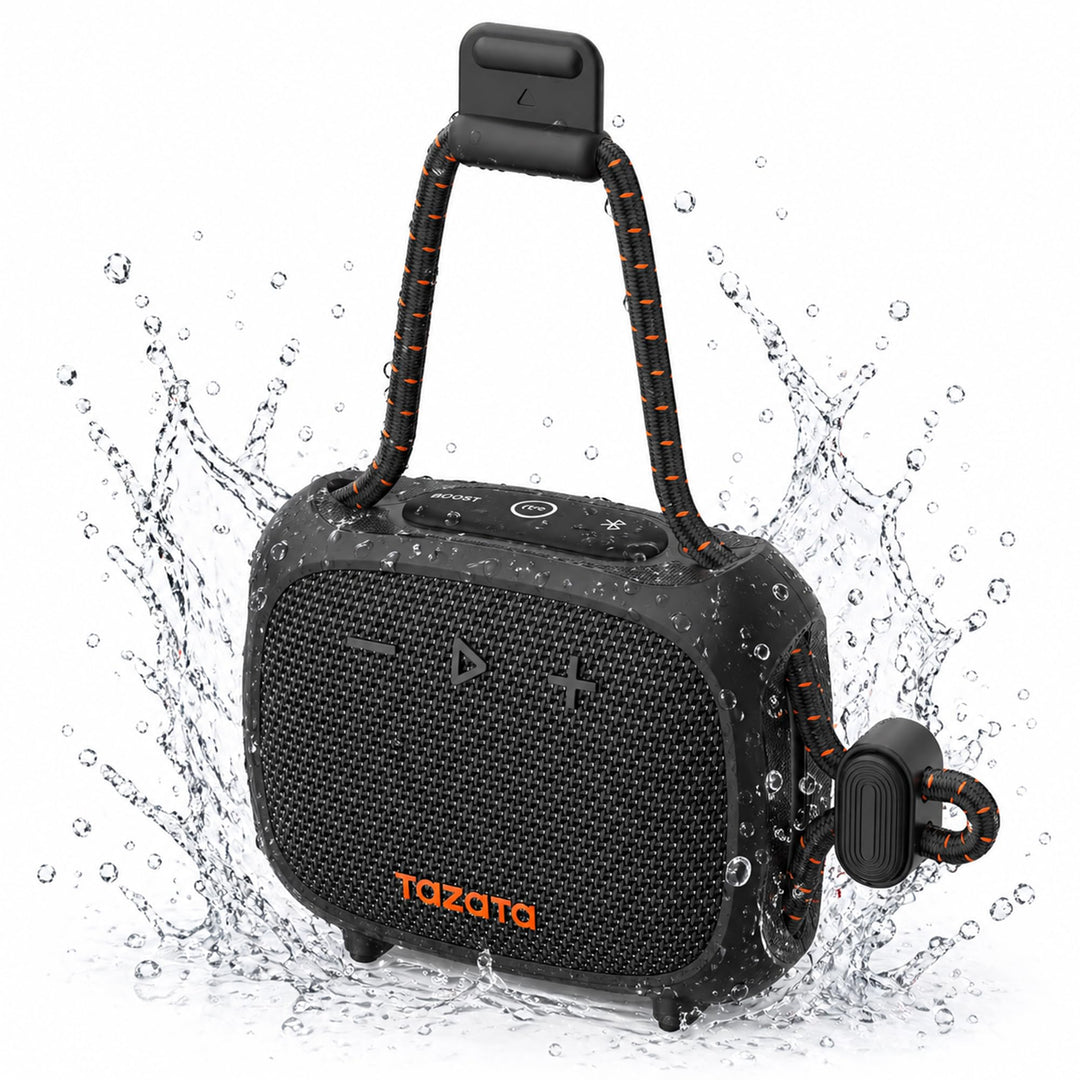 TAZATA Robuster Outdoor-Lautsprecher, IPX7 wasserdicht, schwimmender Bluetooth-Lautsprecher mit 11 S