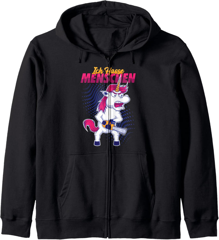 Ich hasse Menschen Einhorn Unicorn Fun Lustig Kapuzenjacke