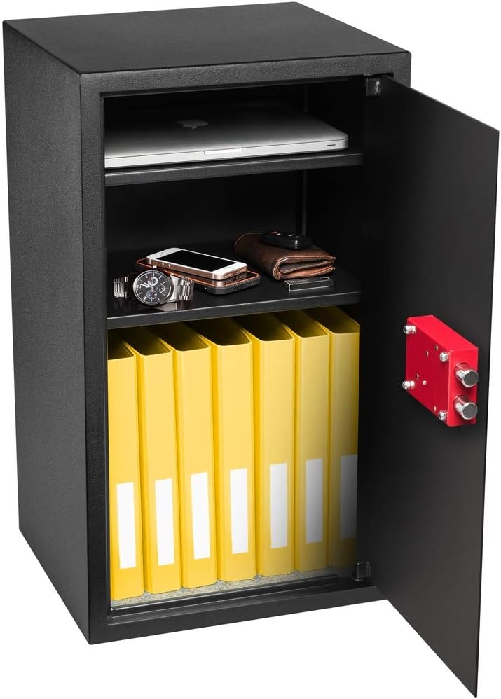 Homesafe HV70K Tresor Möbeltresor Safe mit Schlüssel-Schloss, Geldschrank Wandsafe Boden-Wandtresor,