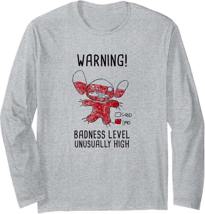 Disney Lilo & Stitch 626 Stitch Day Warning Badness Level Langarmshirt