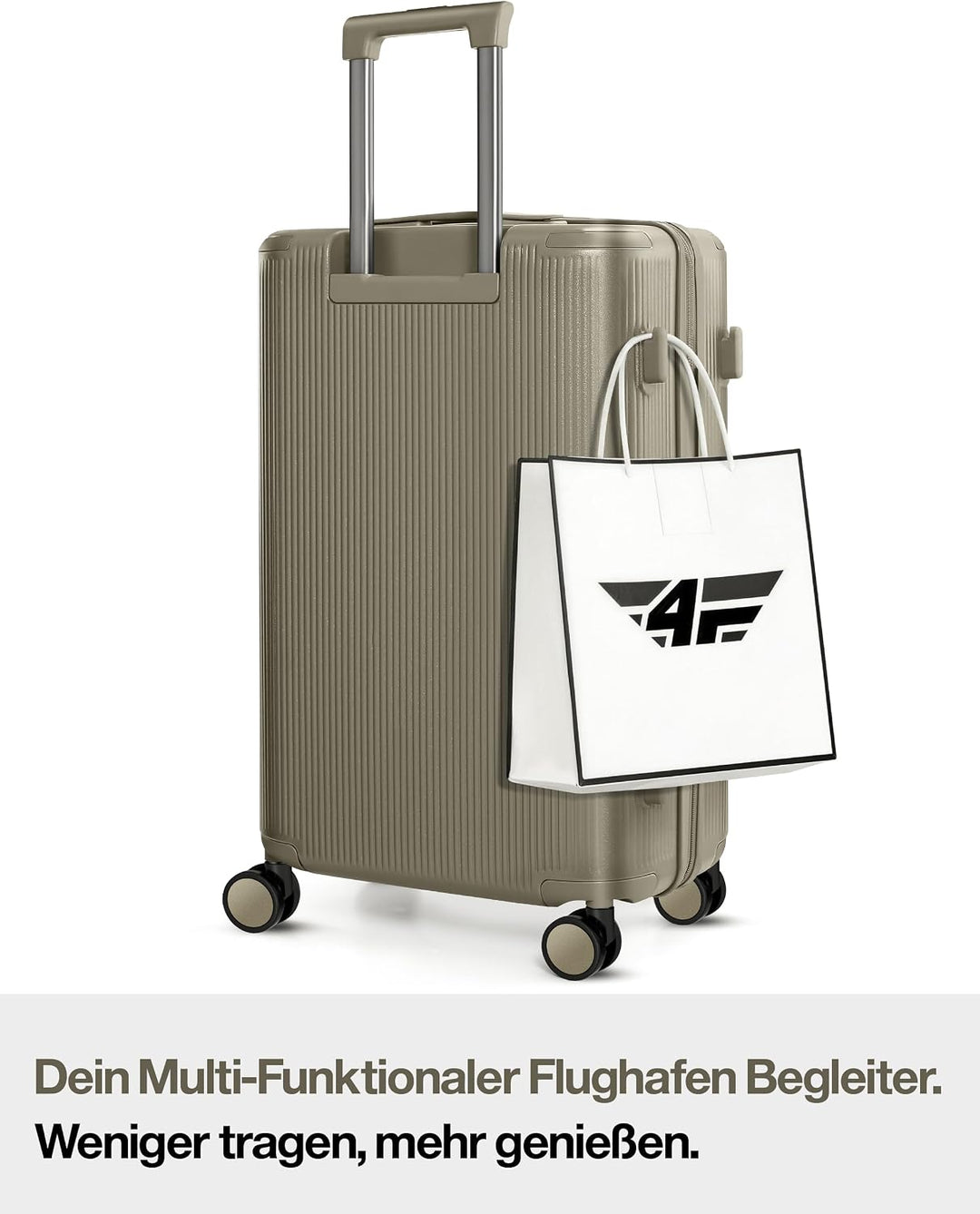 Leichter Premium Hartschalen-Reisekoffer L - Gross 68 cm (67L) – Trolley Koffer mit TSA-Schloss, 4 S