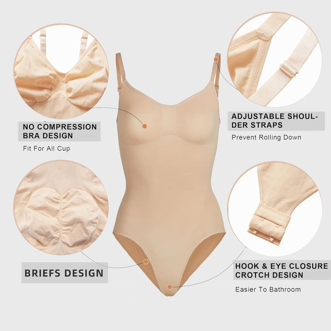 YIANNA Shapewear Damen Bauchweg Body Shaper String Formender Bodysuit Shaping Miederbody Mieder mit