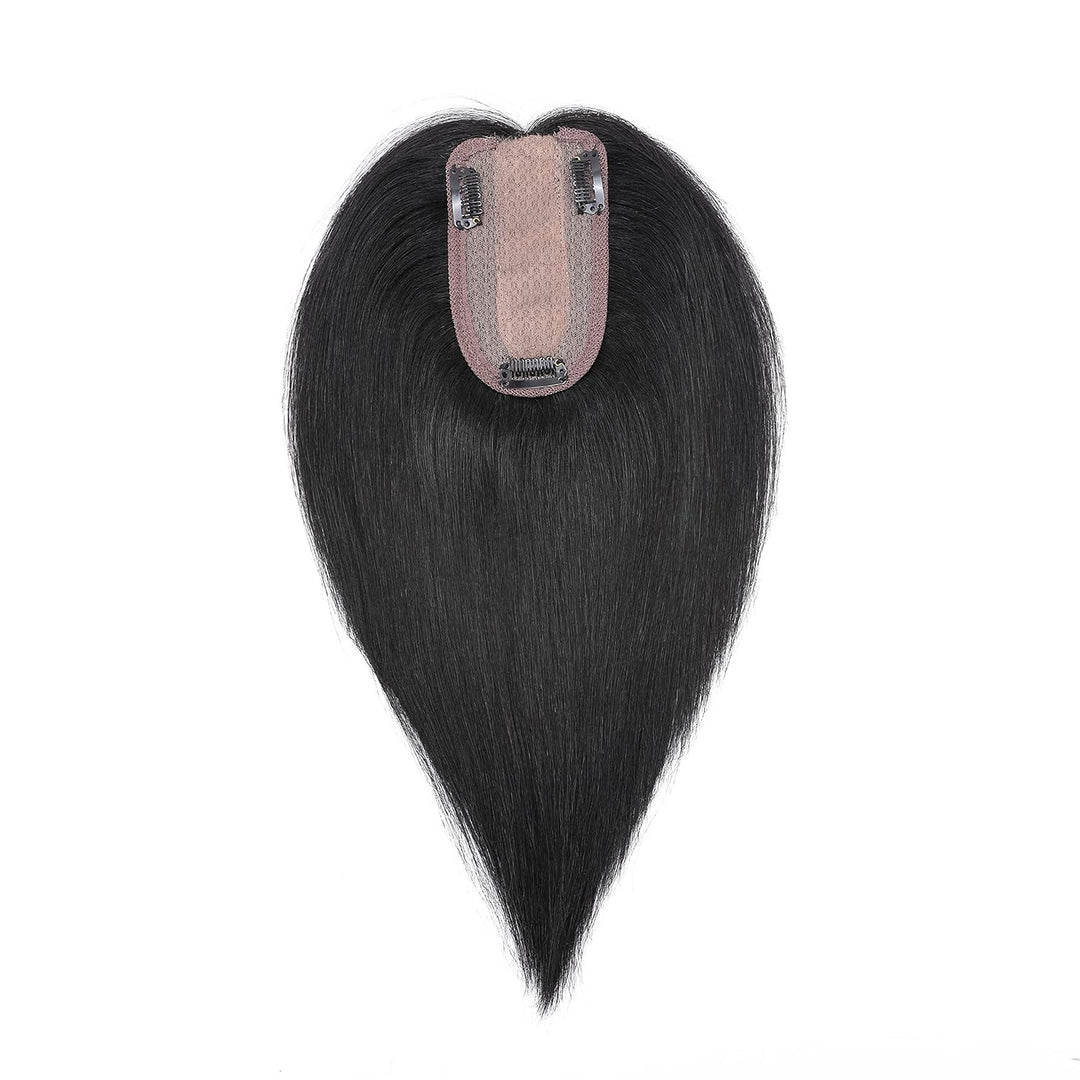 Silk-co Topper Extensions Echthaar Clip in Extensions Echthaar Toupet für Frauen Toupee Haarverlänge