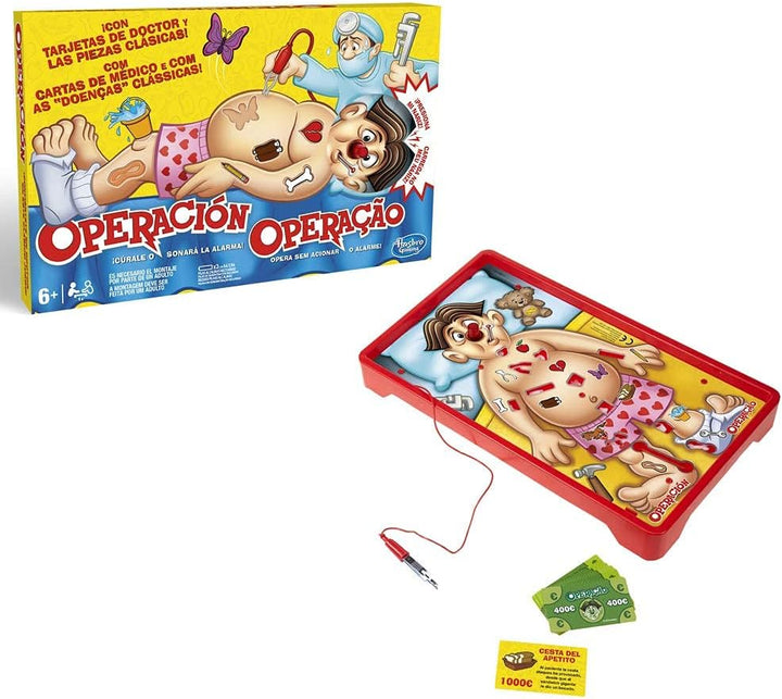 Hasbro Gaming – Operation, Klassische Edition (B2176150) spanische/portugiesische Version bunt, span