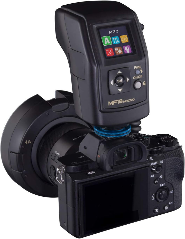 Nissin MF18 Ringblitz für Sony, Schwarz