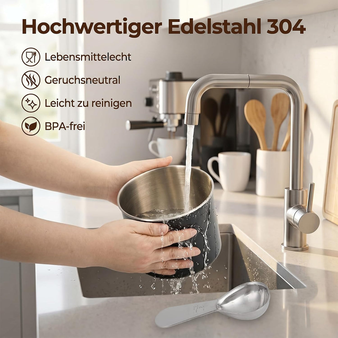 HAUSPROFI Kaffeedose Luftdicht für 500g Kaffeebohnen, Kaffeebohnen Behälter mit Kaffeeportionierlöff
