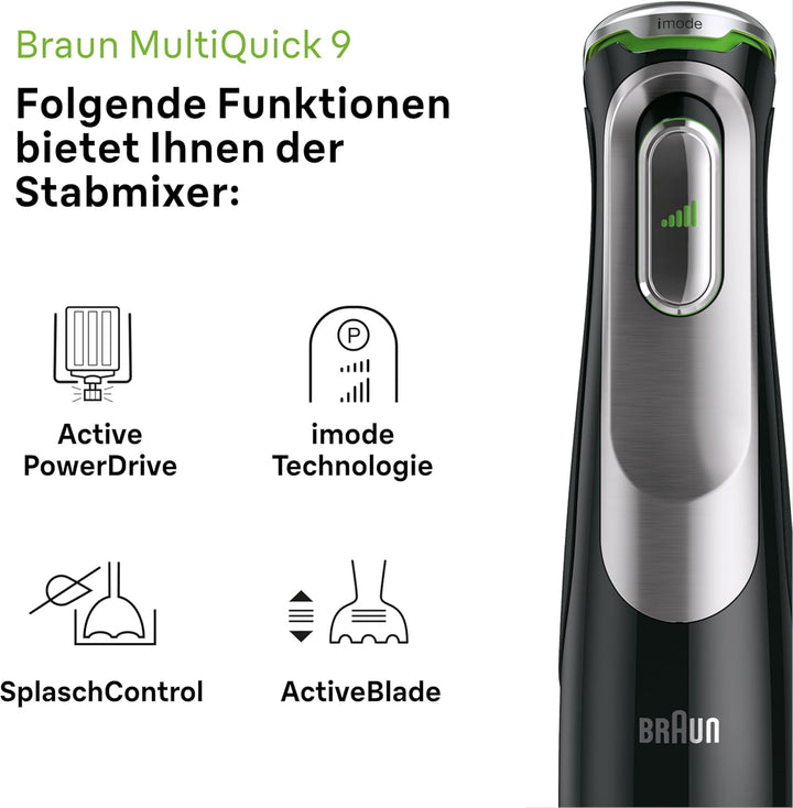 Braun Household MultiQuick 9 MQ 9147 X Stabmixer – Pürierstab mit Active PowerDrive Technologie und