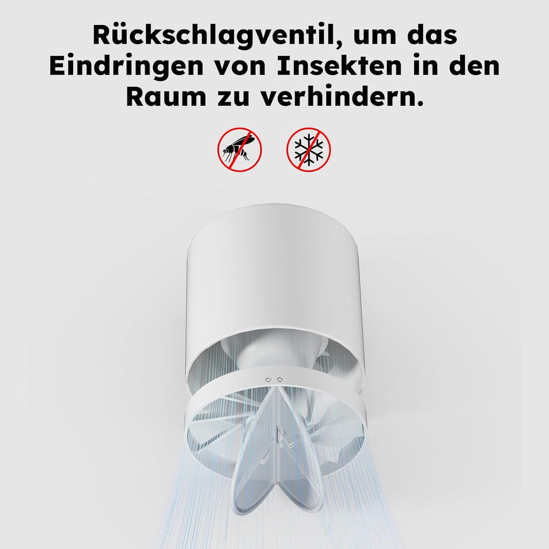 EINTTAX 150mm Rohrventilator,Inline-Abluftventilator,Leise Rohrlüfter 320m³/h,Kanalventilator Für Ba