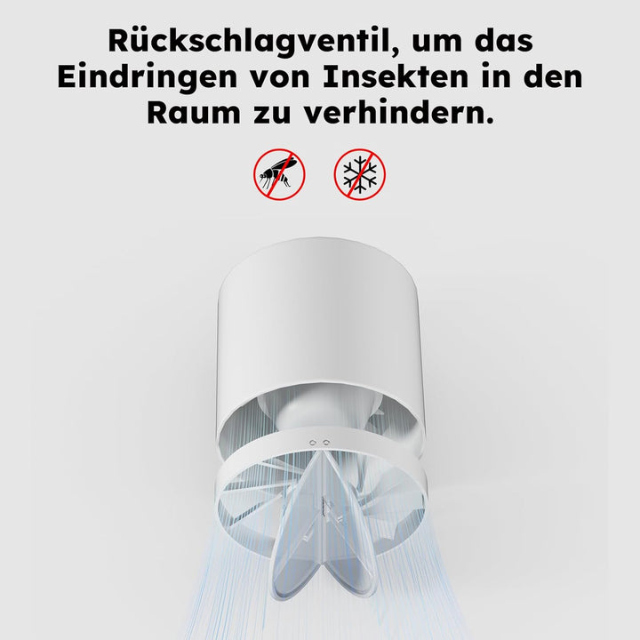 EINTTAX 150mm Rohrventilator,Inline-Abluftventilator,Leise Rohrlüfter 320m³/h,Kanalventilator Für Ba