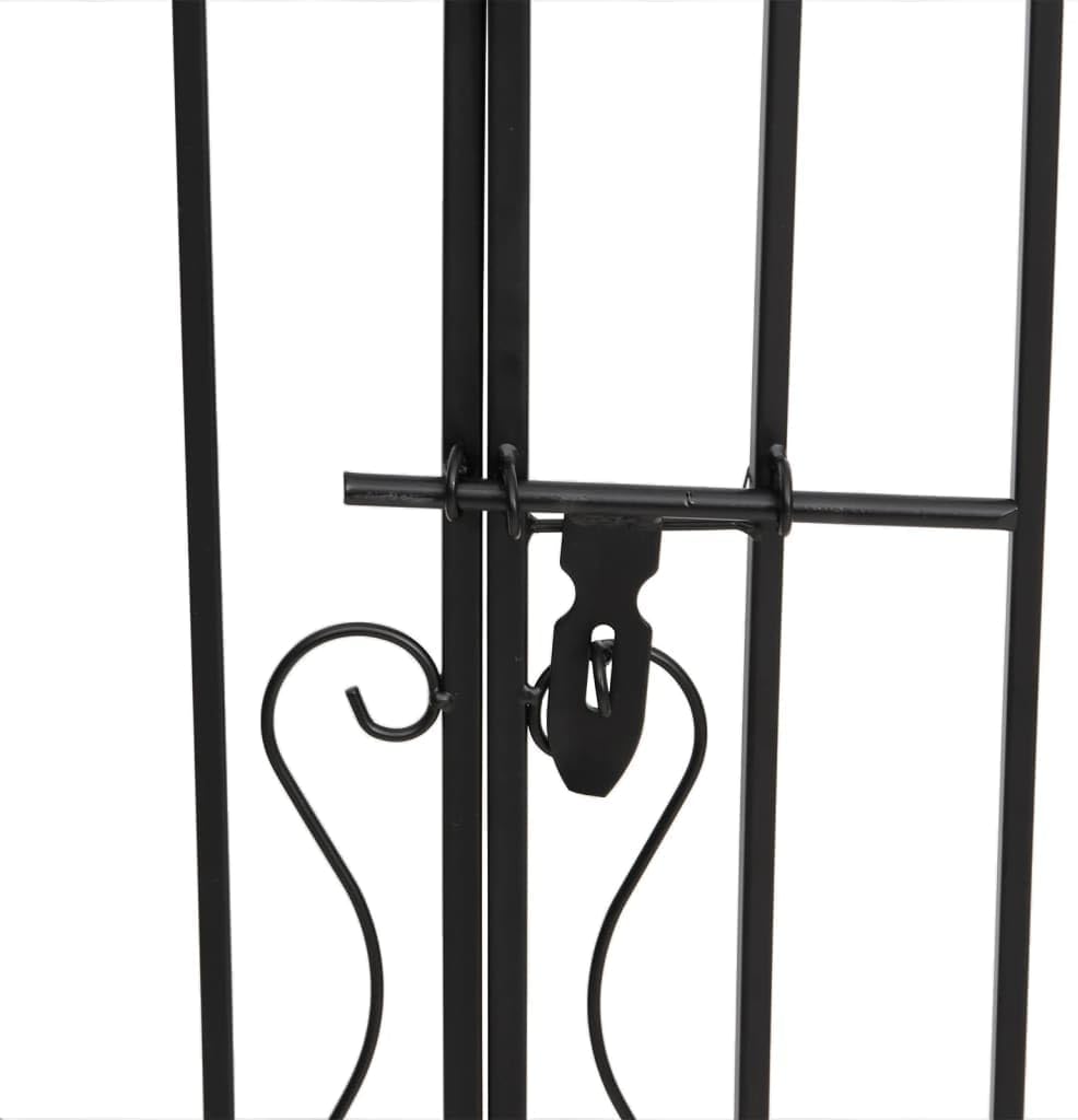 vidaXL Gartentor Schwarz 121x8x100 cm Schmiedeeisen 121 x 8 x 120 cm, 121 x 8 x 120 cm
