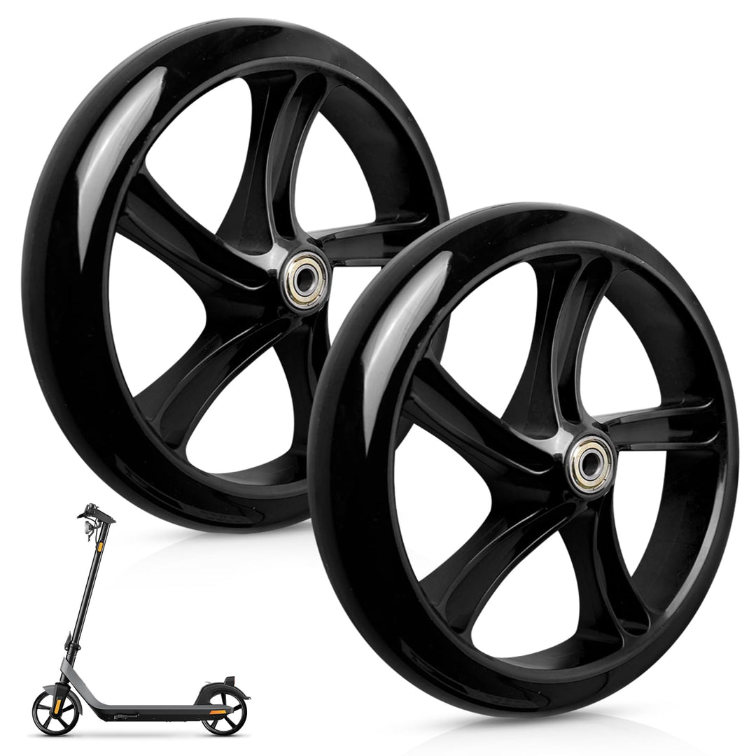 2 Stück 200mm Scooter Rollen Stunt Scooter Ersatzräder mit ABEC7 Kugellager | Anti-Rutsch PU Roller