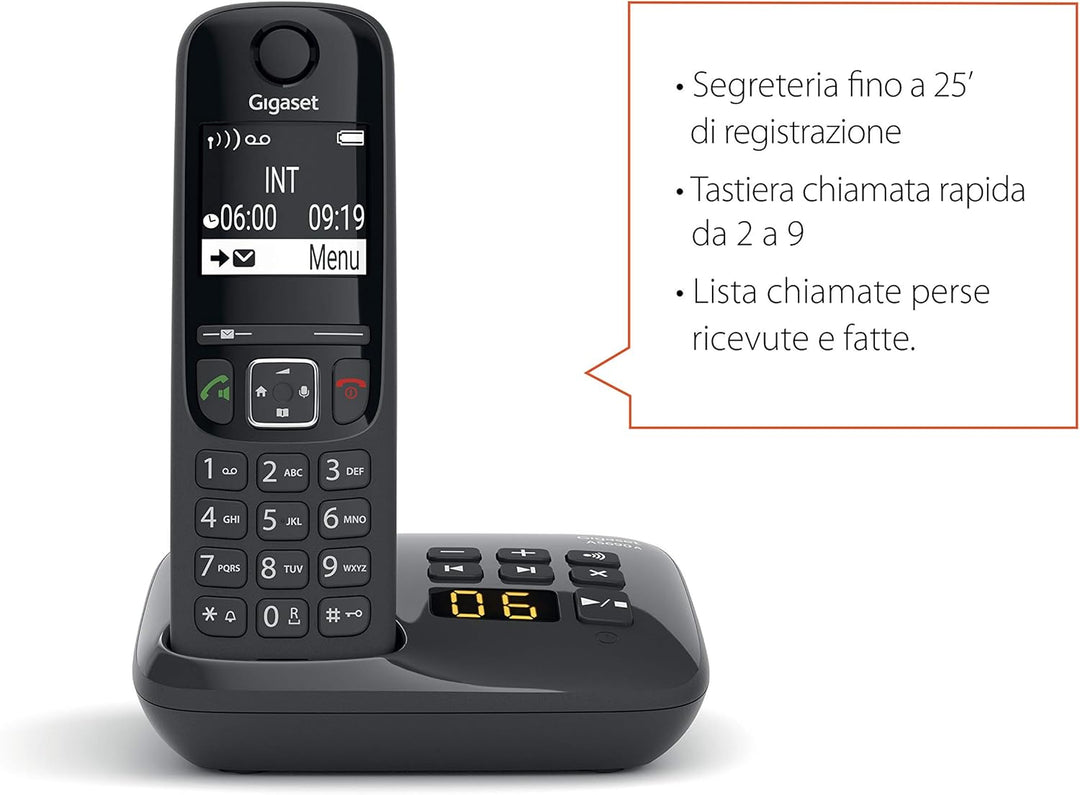 Gigaset AS690A [Italienische Version] Schwarz 2 Laptops + Sekretariat, Schwarz 2 Laptops + Sekretari