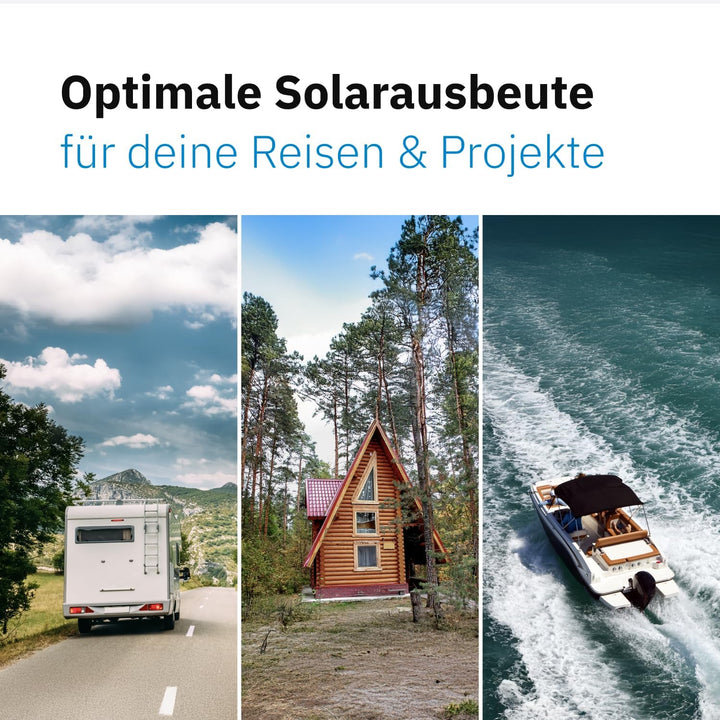 ECTIVE Solarpanel BSP 200 Black - 200W, 11,1A, 68 Zellen, für 12V 24V Batterieladeregler - Monokrist