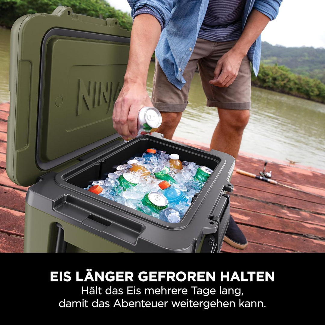 Ninja FrostVault Kühlbox mit Rollen und Isolierung, mit Ninja Thirti Flasche & Kühlakku, integrierte