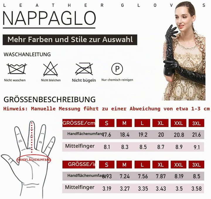 Nappaglo Damen Lederhandschuhe Winter Touchscreen Lammfell Elegant Echtleder Warm Handschuhe Outdoor