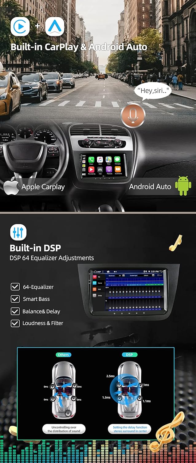 JOYX Android 12 IPS Autoradio Passt für Seat Altea (2004-2015) / Toledo (2004-2009) - 4G+64G - Einge