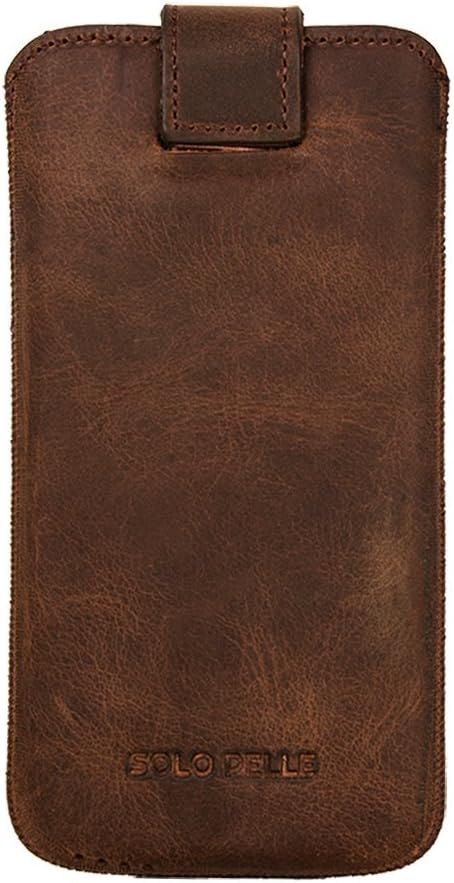 Solo Pelle Lederhülle kompatibel für das Apple iPhone XS Max Ledertasche (Vintage Braun)