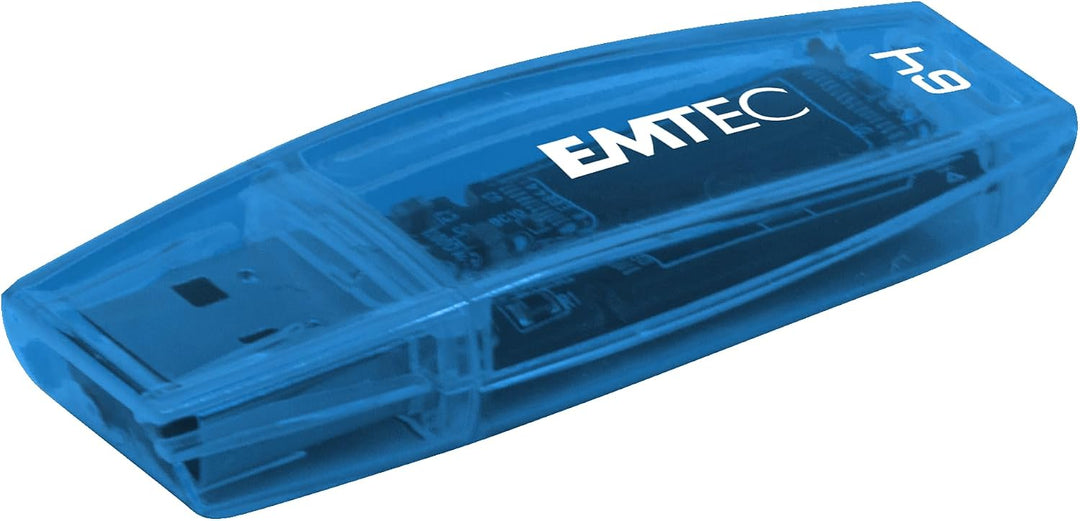 EMTEC C410 Neon 64GB Flash Drive - USB 2.0 - Transparent Neon mit Kappe, 2 Stück 2-Pack 64GB, 2-Pack