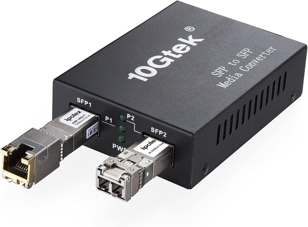 ipolex SFP+ Medienkonverter G0200-SFP (Kit #31), 10GBase-T Reichweite 30 Meter, SFP+ SR Modul, 300 m