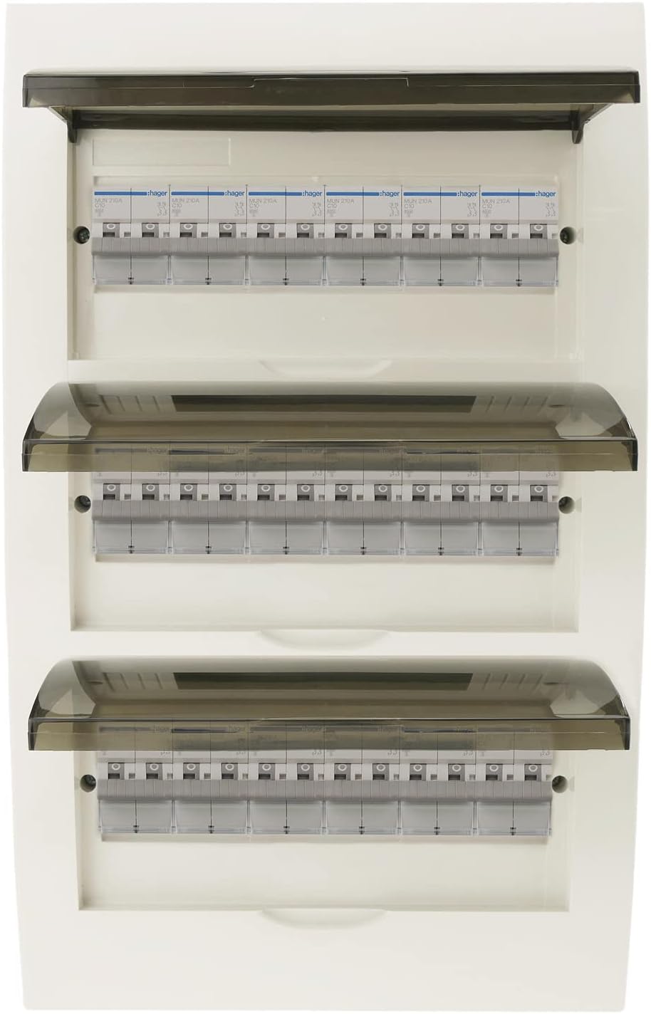 BeMatik - Schaltkasten Elektroverteilerkasten aus 36 Modulen 17,5 mm ABS-Kunststoff Oberfläche SPN I