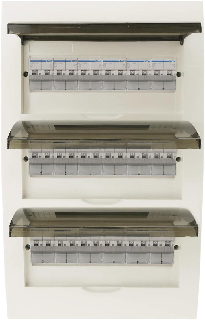 BeMatik - Schaltkasten Elektroverteilerkasten aus 36 Modulen 17,5 mm ABS-Kunststoff Oberfläche SPN I