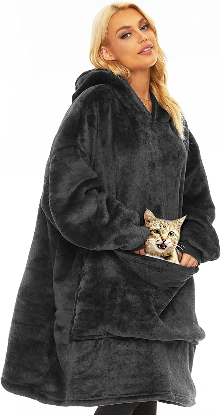 Gentlewarm übergrosse Hoodie Sweatshirt mit Kapuze, Super Weich und bequem Flanell Damen Kapuzenpull